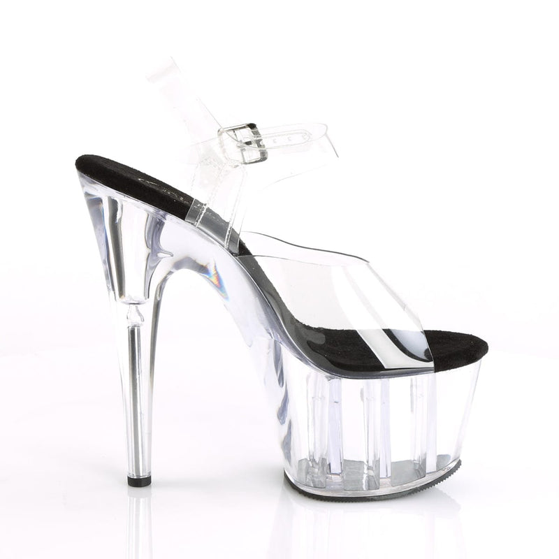 Pleaser ADORE-708 Platform Sandal (Clear-Black/Clear)