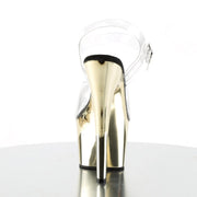 Pleaser ADORE-708 Platform Sandal (Clear/Gold Chrome)
