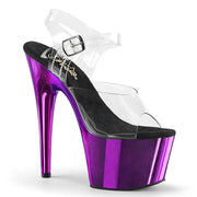 Pleaser ADORE-708 Platform Sandal (Clear/Purple  Chrome)