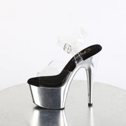 Pleaser ADORE-708 Platform Sandal (Clear/Silver Chrome)