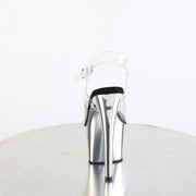 Pleaser ADORE-708 Platform Sandal (Clear/Silver Chrome)