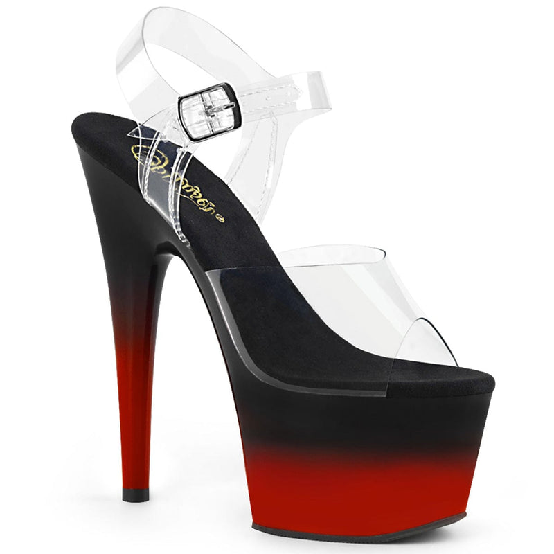Pleaser ADORE-708BR-H Clear/Black-Red