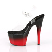 Pleaser ADORE-708BR-H Clear/Black-Red