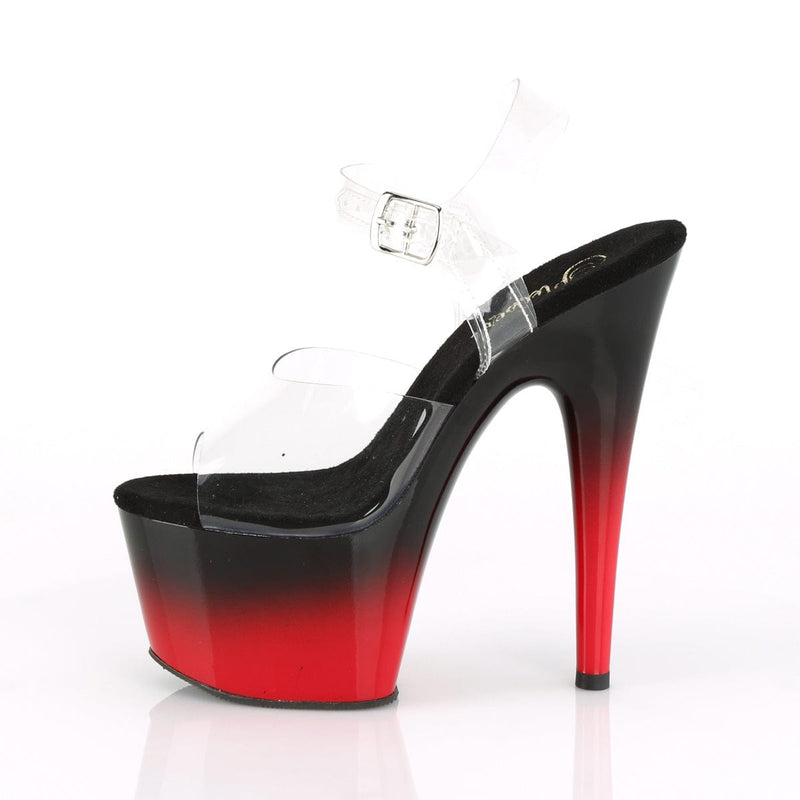 Pleaser ADORE-708BR-H Clear/Black-Red