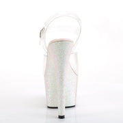 Pleaser ADORE-708HMG Platform Sandal (Clear/Opal Multi Glitter)