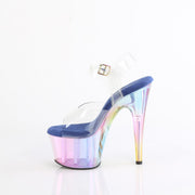 Pleaser ADORE-708HT Platform Sandal (Clear/Blue Multi Tinted)