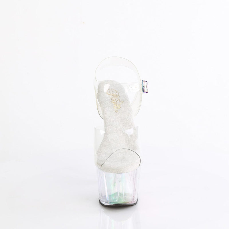 Pleaser ADORE-708HT Platform Sandal (Clear/Holo Tinted)