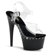 Pleaser ADORE-708LS Platform Sandal (Clear/Black)