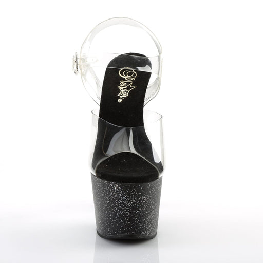 Pleaser ADORE-708MG Platform Sandal (Clear/Black)