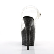 Pleaser ADORE-708MG Platform Sandal (Clear/Black)