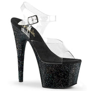Pleaser ADORE-708MG Platform Sandal (Clear/Black)