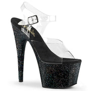 Pleaser ADORE-708MG Platform Sandal (Clear/Black)