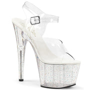 Pleaser ADORE-708MG Platform Sandal (Clear/Clear)