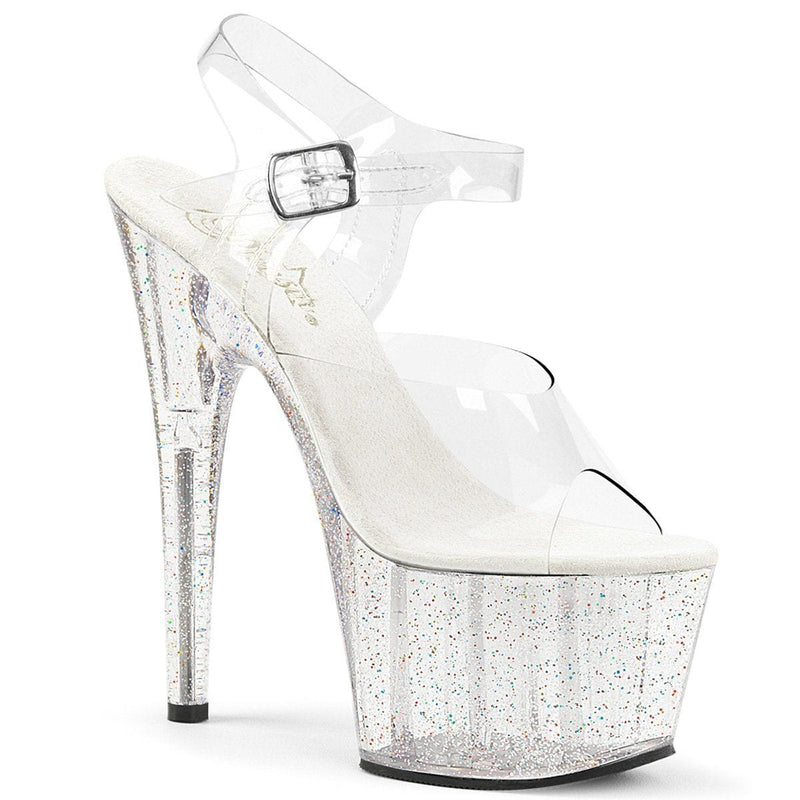 Pleaser ADORE-708MG Platform Sandal (Clear/Clear)