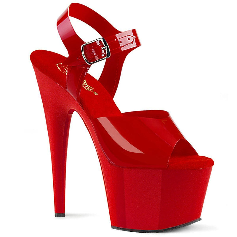 Pleaser ADORE-708N Platform Sandal (Red (Jelly-Like) TPU/Red)