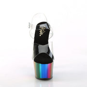 Pleaser ADORE-708RC Platform Sandal (Clear/Rainbow Chrome)