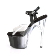 Pleaser ADORE-708T-1 Platform Sandal (Smoke-Black/Black-Clear Ombre)