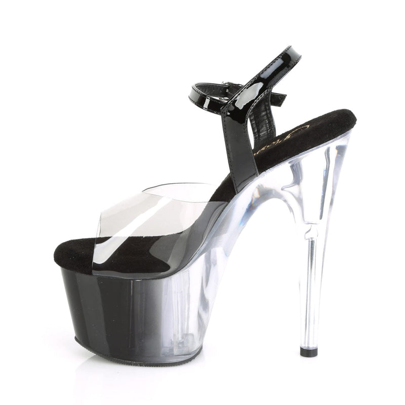 Pleaser ADORE-708T-1 Platform Sandal (Smoke-Black/Black-Clear Ombre)