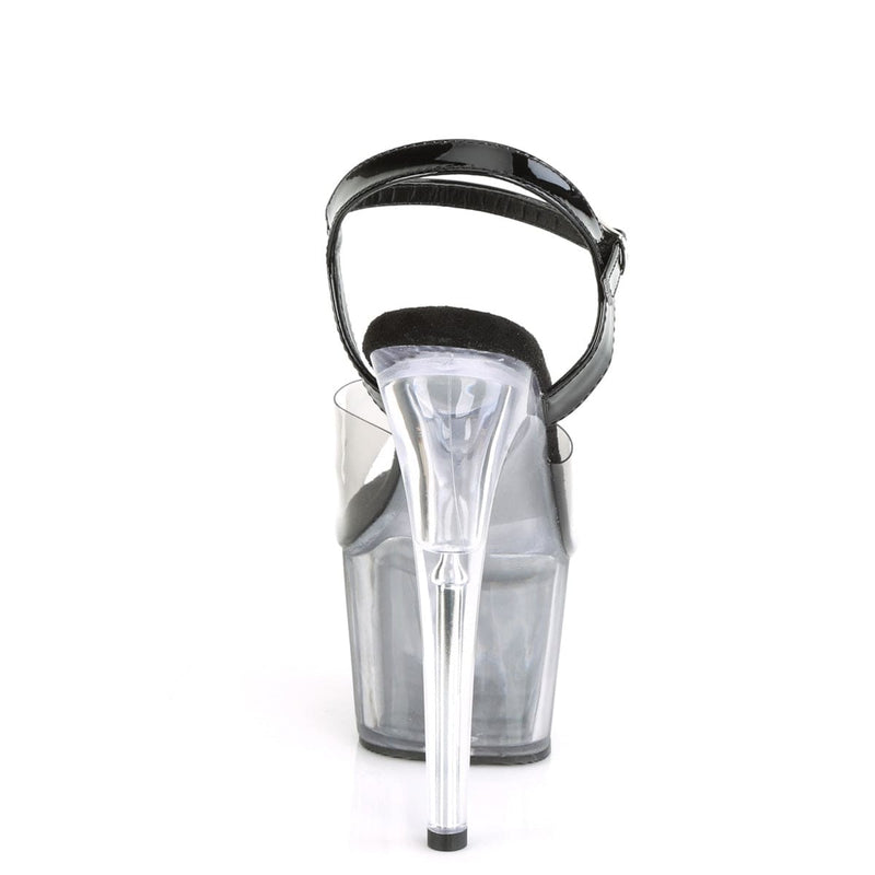 Pleaser ADORE-708T-1 Platform Sandal (Smoke-Black/Black-Clear Ombre)