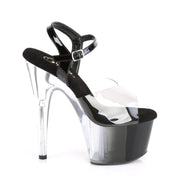 Pleaser ADORE-708T-1 Platform Sandal (Smoke-Black/Black-Clear Ombre)