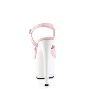 Pleaser ADORE-709 Platform Sandal (Baby Pink Patent/White)