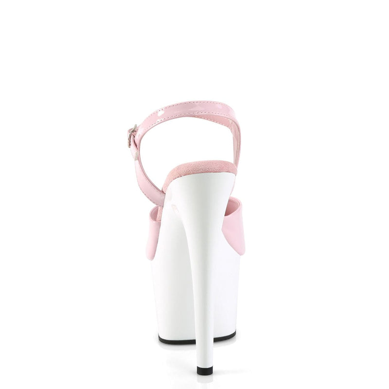 Pleaser ADORE-709 Platform Sandal (Baby Pink Patent/White)