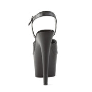 Pleaser ADORE-709 Platform Sandal (Black Faux Leather/Black Matte)