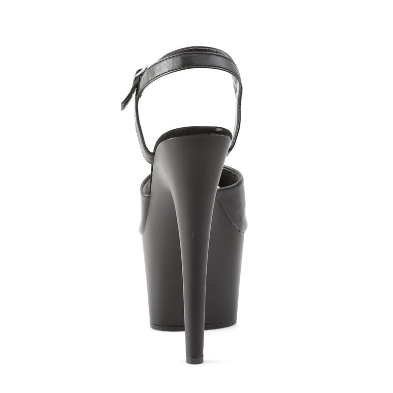 Pleaser ADORE-709 Platform Sandal (Black Faux Leather/Black Matte)