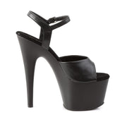 Pleaser ADORE-709 Platform Sandal (Black Faux Leather/Black Matte)