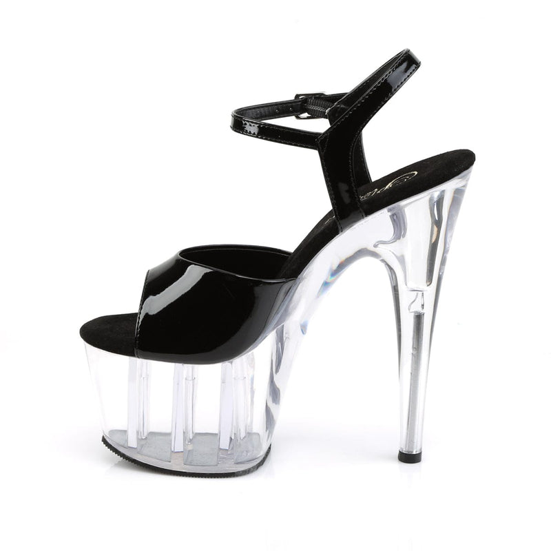 Pleaser ADORE-709 Platform Sandal (Black Patent/ Clear)