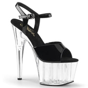 Pleaser ADORE-709 Platform Sandal (Black Patent/ Clear)