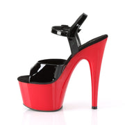 Pleaser ADORE-709 Platform Sandal (Black Patent/Red)