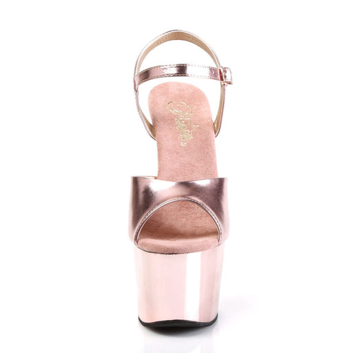 Pleaser ADORE-709 Platform Sandal (Rose Gold Metallic Pu/Rose Gold Chrome)