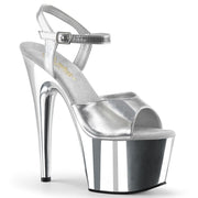 Pleaser ADORE-709 Platform Sandal (Silver Metallic Pu/Silver Chrome)
