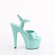 Pleaser ADORE-709GP Platform Sandal (Aqua Glitter Patent/M)