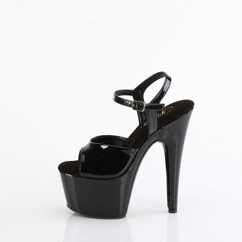 Pleaser ADORE-709GP Platform Sandal (Black Glitter Patent/M)