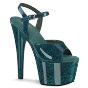 Pleaser ADORE-709GP Platform Sandal (Teal Glitter Patent/M)