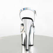 Pleaser ADORE-709HGCH Platform Sandal (Silver Hologram/Silver Chrome)