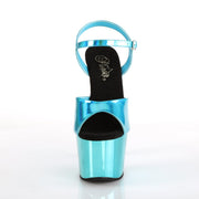 Pleaser ADORE-709HGCH Platform Sandal (Turquoise Hologram/Turquoise Chrome)