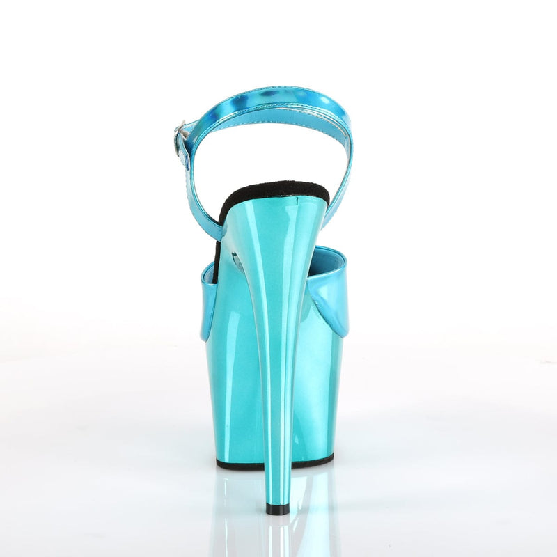 Pleaser ADORE-709HGCH Platform Sandal (Turquoise Hologram/Turquoise Chrome)