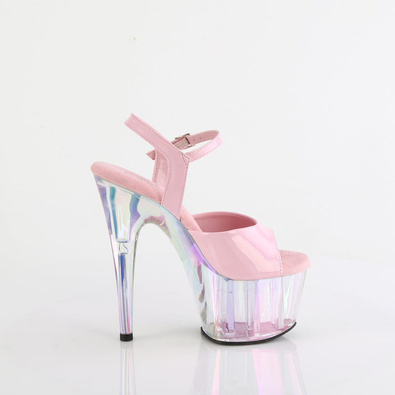 Pleaser ADORE-709HT Platform Sandal (Baby Pink Holo/Holo Tinted)