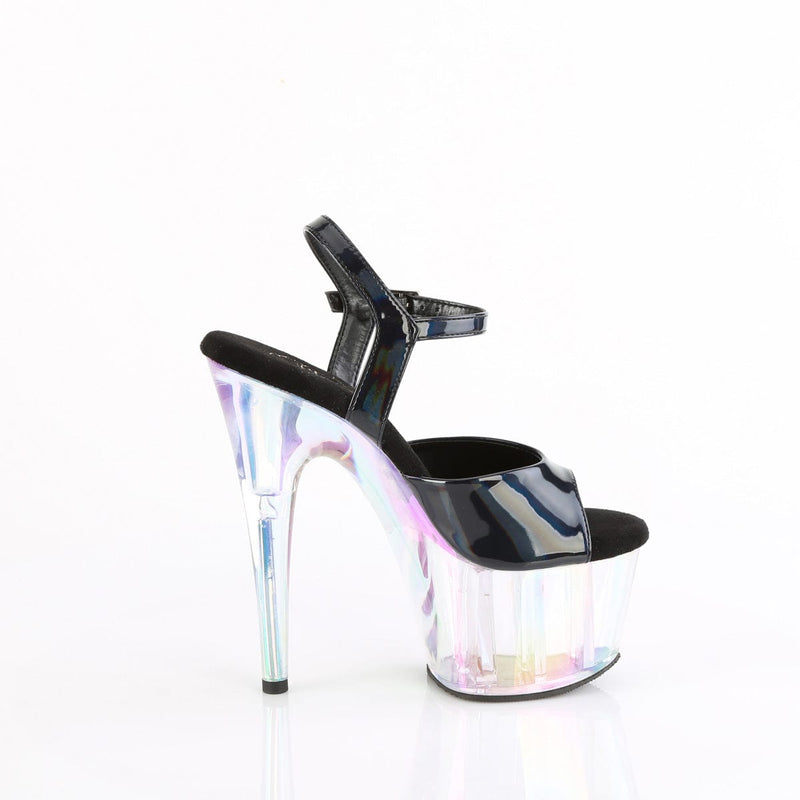 Pleaser ADORE-709HT Platform Sandal (Black Holo/Holo Tinted)