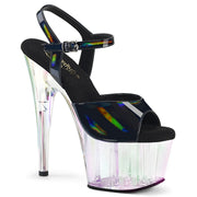 Pleaser ADORE-709HT Platform Sandal (Black Holo/Holo Tinted)