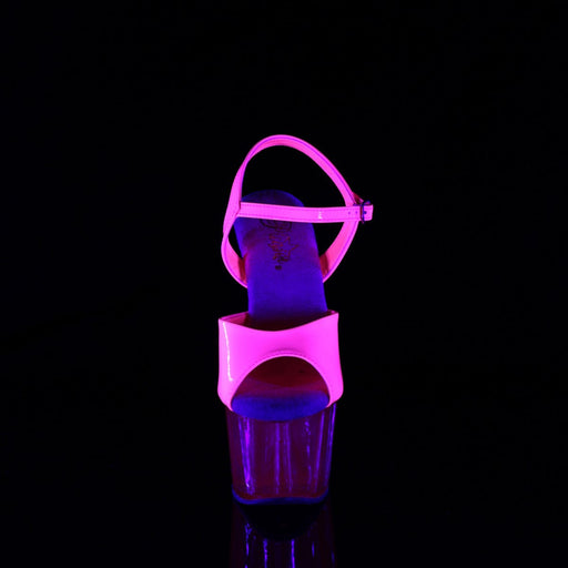 Pleaser ADORE-709UVT Platform Sandal (Neon Hot Pink Patent/Hot Pink Tinted)