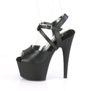Pleaser ADORE-724 Platform Sandal (Black Faux Leather/Black Matte)