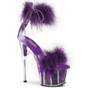 Pleaser ADORE-724F Platform Sandal (Clear-Purple Fur/M)