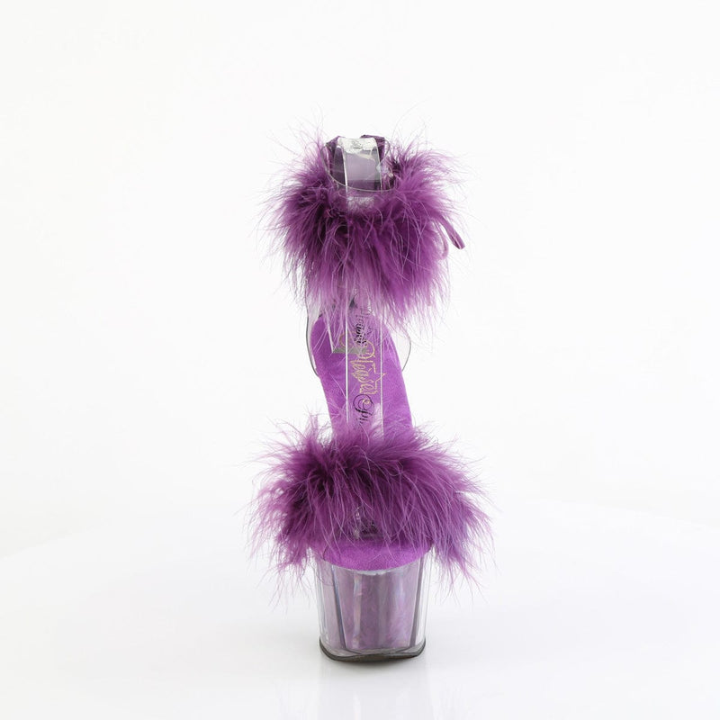 Pleaser ADORE-724F Platform Sandal (Clear-Purple Fur/M)