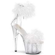Pleaser ADORE-724F Platform Sandal (Clear-White Fur/White Fur)