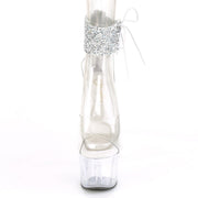 Pleaser ADORE-724RS-02 Platform Sandal (Clear-Silver Rhinestone/Clear)