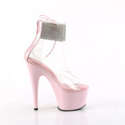 Pleaser ADORE-724RS Platform Sandal (Clear/Baby Pink)